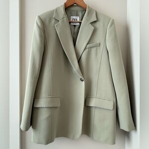 Zara Women's Light Green Blazer
